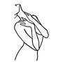 Wallity Woman Lines Escultura de Pared de Metal Negra